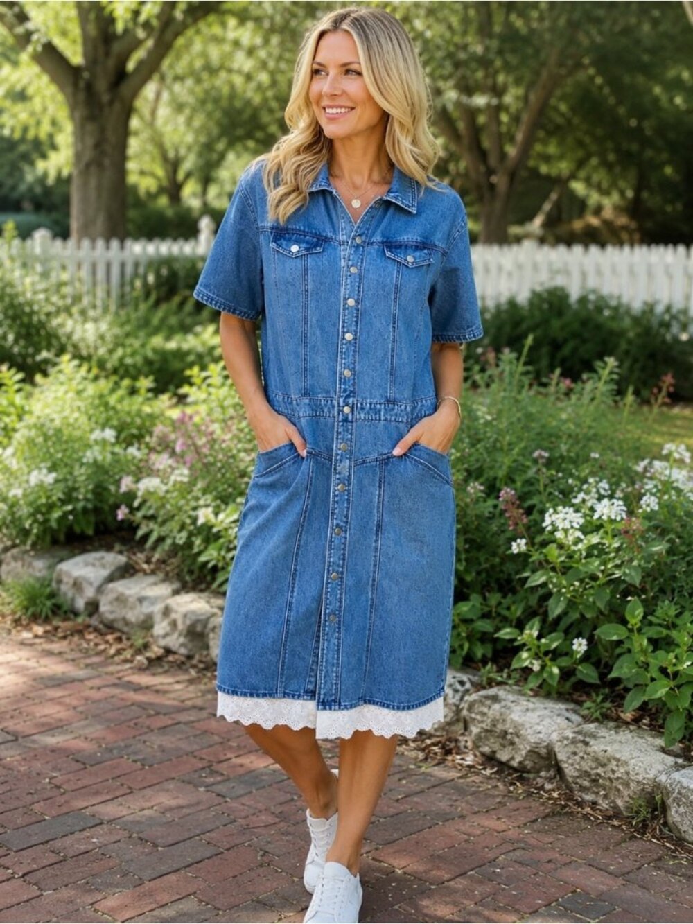 Gloria Vanderbilt x Christian Siriano Denim Shirt Dress